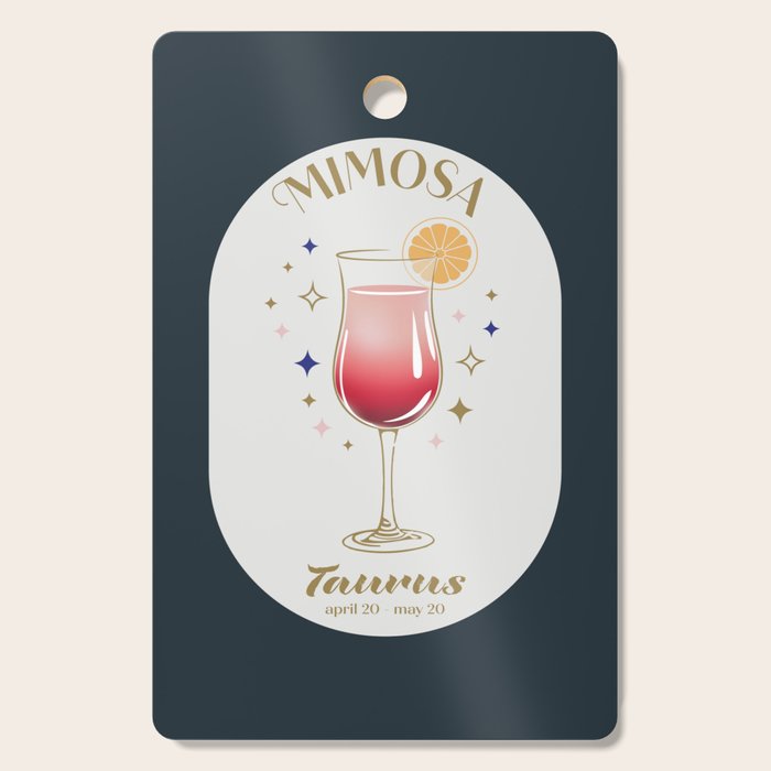 Mimosa Cocktail Zodiac Sign Cutting Board Gallery Image 1