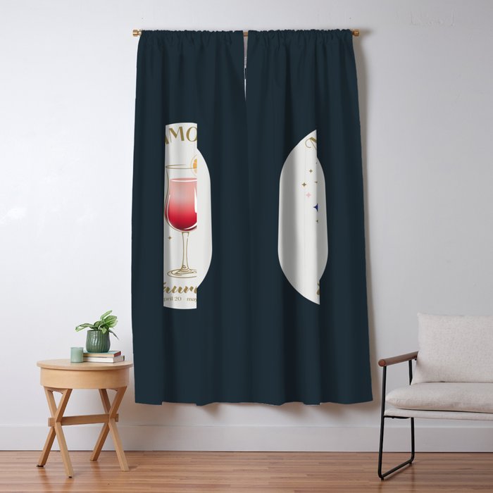 Mimosa Cocktail Zodiac Sign Window Curtain Gallery Image 5