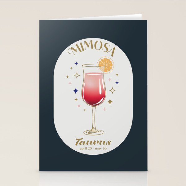 Mimosa Cocktail Zodiac Sign Stationery Card Gallery Image 1