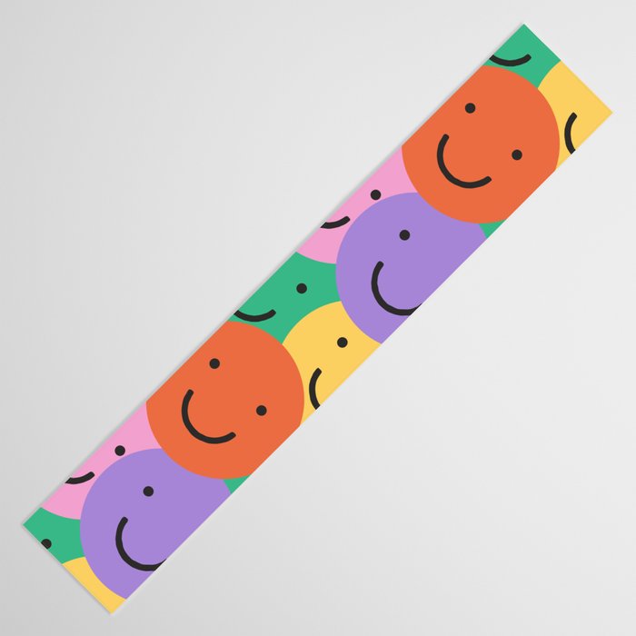 Colorful happy smiling face pattern Table Runner Gallery Image 3