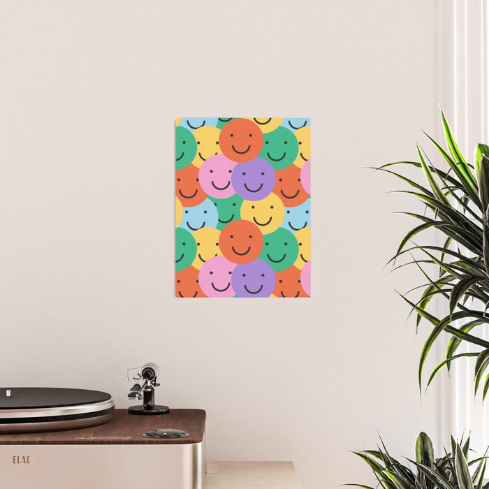 Colorful happy smiling face pattern Poster Gallery Image 2