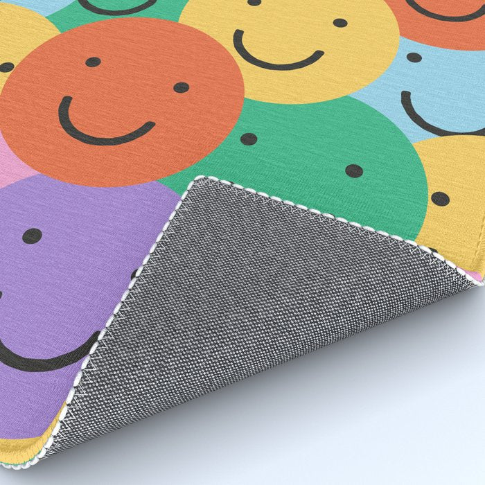Colorful happy smiling face pattern Rug Gallery Image 4