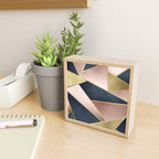 Geometric Art, Rose Gold, Pink and Navy Blue Modern  Mini Art Print Gallery Image 2