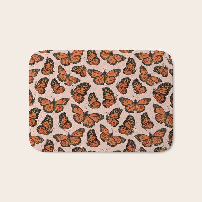 Butterfly Watercolor Bath Mat Gallery Image 1