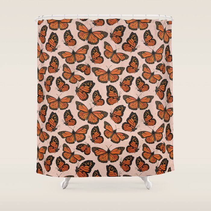 Butterfly Watercolor Shower Curtain Gallery Image 1