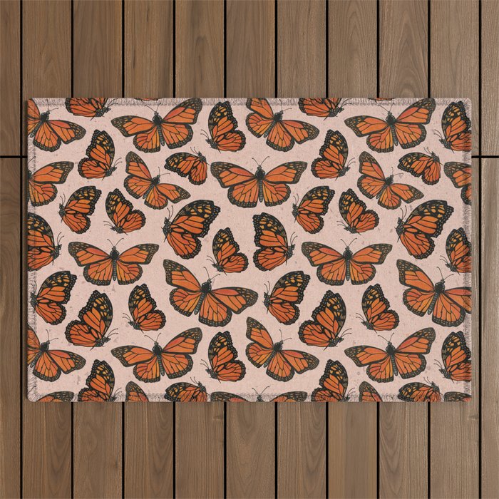 Butterfly Watercolor Outdoor Rug Gallery Image 1