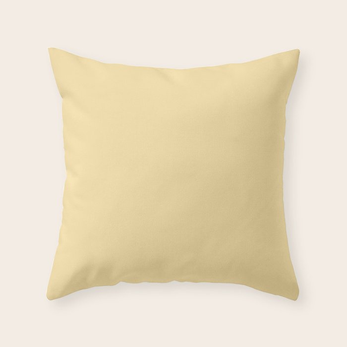 Solid Buttercream Throw Pillow Gallery Image 1