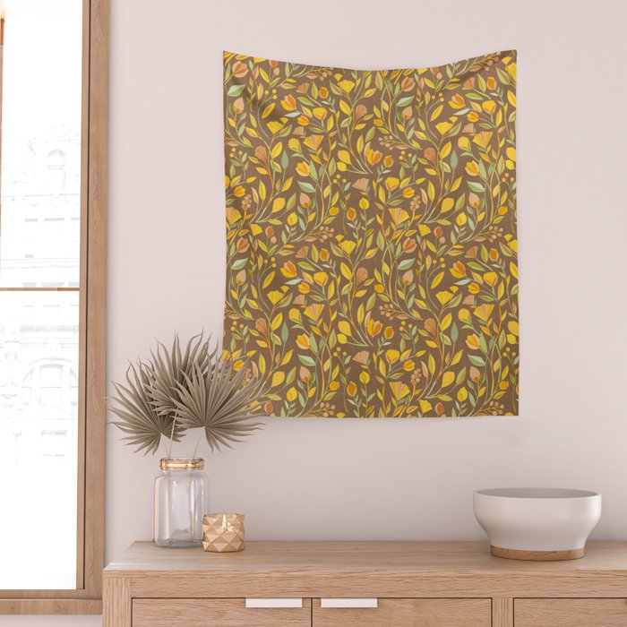 My Heart Blooms {Fawn Wilderness} Wild Flowers Wall Tapestry Gallery Image 2