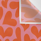 Red love heart shape pattern Wall Tapestry Gallery Image 3