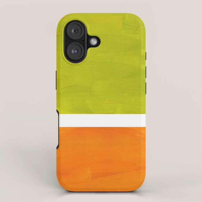 Retro Lime Green Minimalist Abstract Color Block Rothko Midcentury Modern Art iPhone Case Gallery Image 1