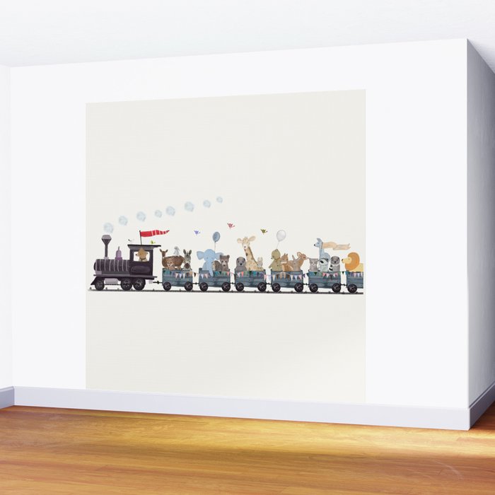 big little nursery nature train Wall Mural Gallery Image 2