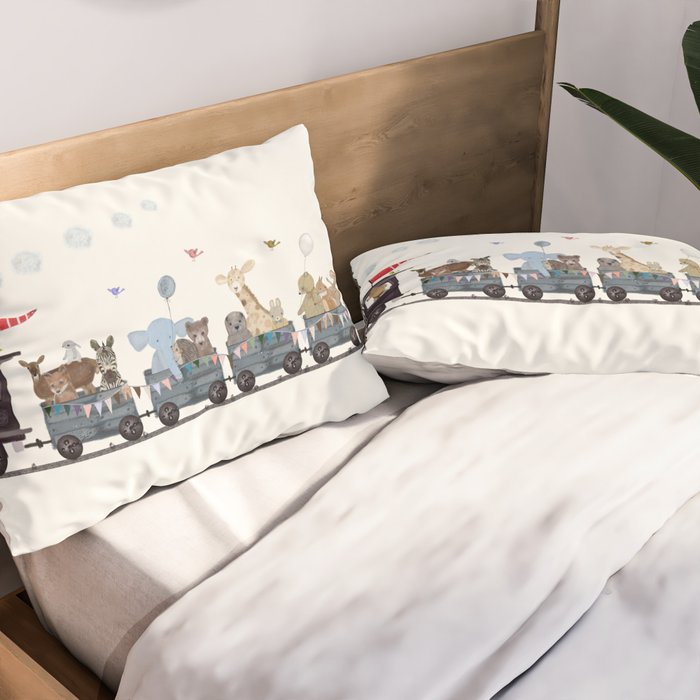 big little nursery nature train Pillow Sham Gallery Image 2