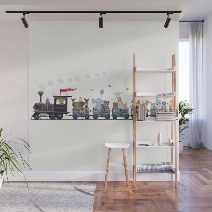 big little nursery nature train Wall Mural Gallery Image 1