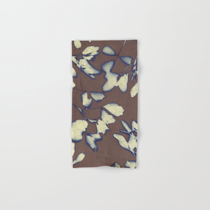 Botanical Whispers / Brown & Blue Bath Towel Gallery Image 1