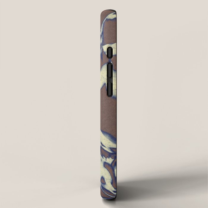 Botanical Whispers / Brown & Blue iPhone Case Gallery Image 2