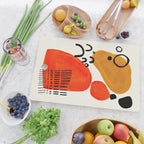 Fun Abstract Minimalist Mid Century Modern Yellow Ochre Orange Organic Shapes & Patterns Cutting Board Gallery Image 2