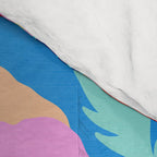 Happy Poppies 1. Red and pink on Azure BLUE Comforter Gallery Image 4