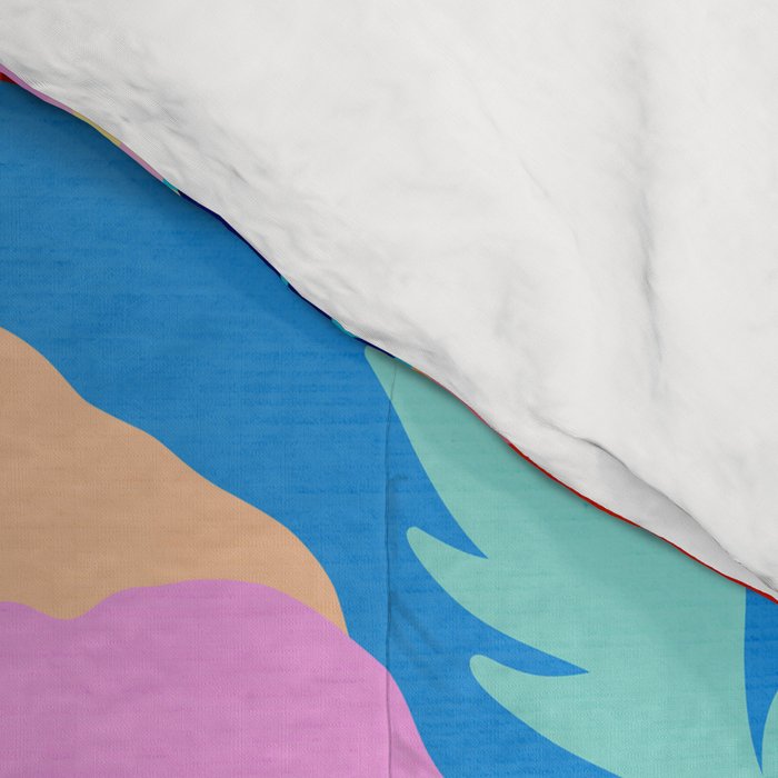 Happy Poppies 1. Red and pink on Azure BLUE Comforter Gallery Image 4