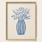 Stripe Flower Vase - Blue Serving Tray Gallery Image 1