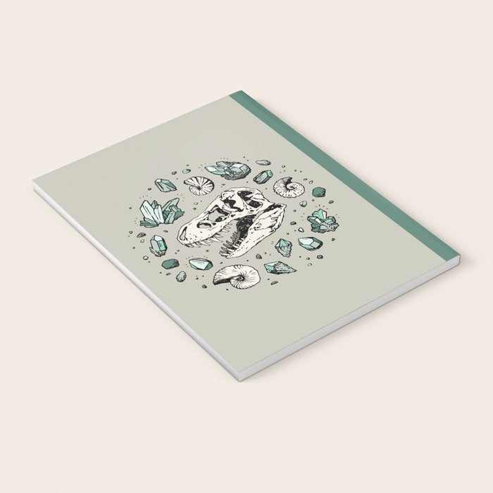 Geo-rex Vortex | Aquamarine | Dinosaur Skull Fossil Art Notebook Gallery Image 3