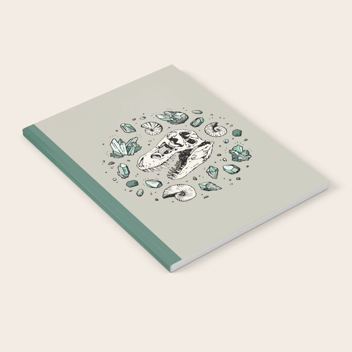 Geo-rex Vortex | Aquamarine | Dinosaur Skull Fossil Art Notebook Gallery Image 2
