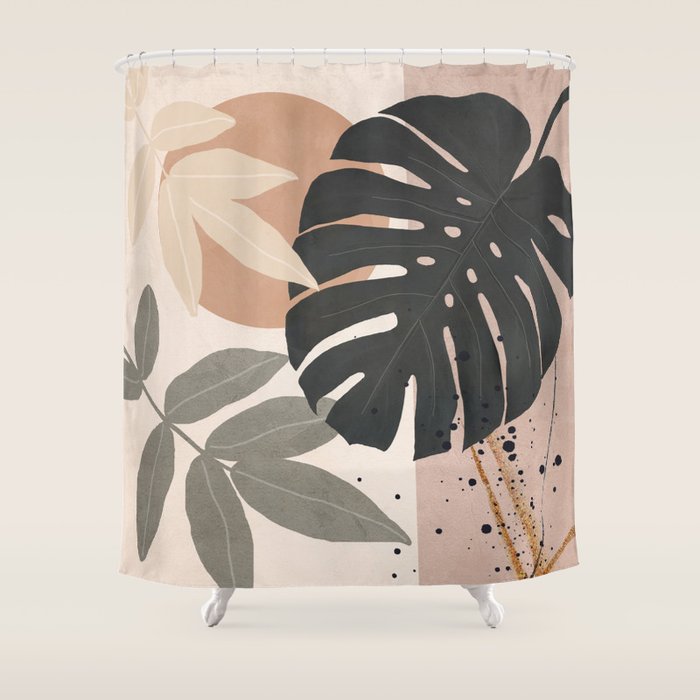 Abstract Tropical Art X Shower Curtain Gallery Image 1