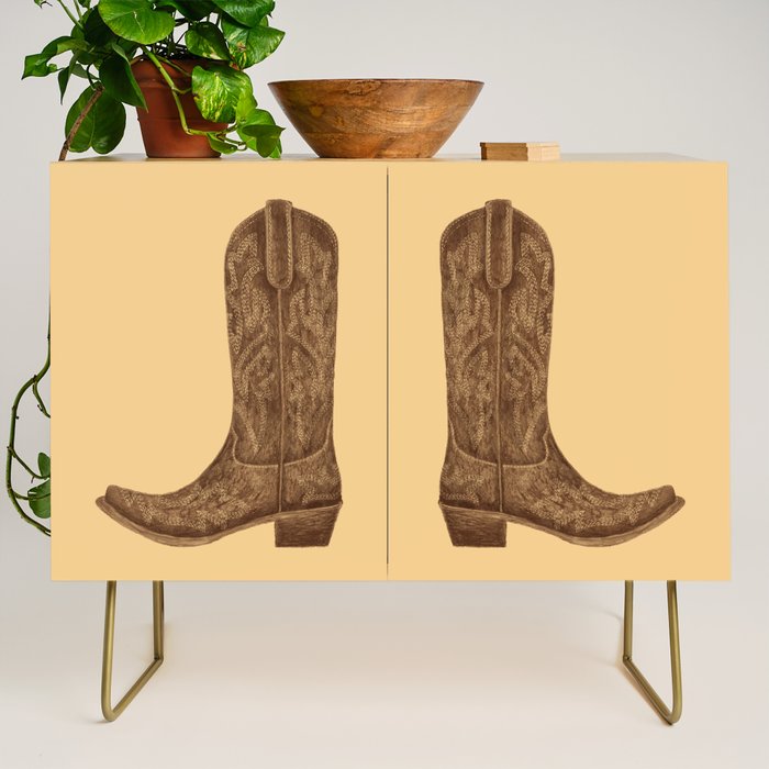 Brown Cowgirl Boot Credenza Gallery Image 1