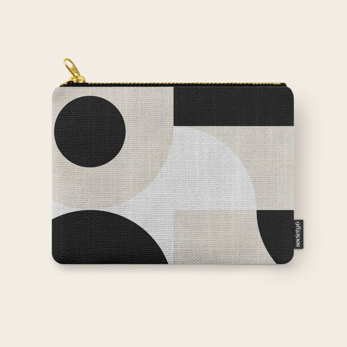 geometry mid modern black white II Carry All Pouch Gallery Image 1
