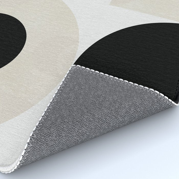 geometry mid modern black white II Rug Gallery Image 4
