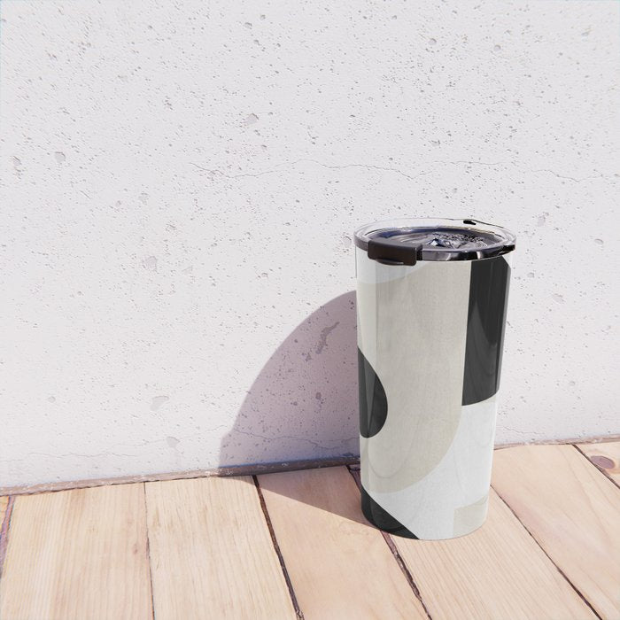 geometry mid modern black white II Travel Mug Gallery Image 4