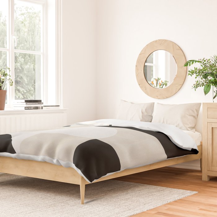geometry mid modern black white II Duvet Cover Gallery Image 2