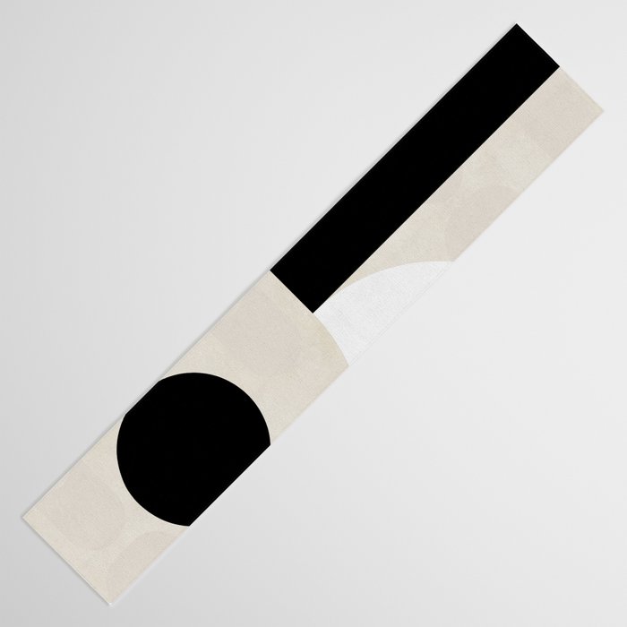 geometry mid modern black white II Table Runner Gallery Image 3