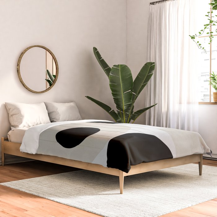 geometry mid modern black white II Comforter Gallery Image 2