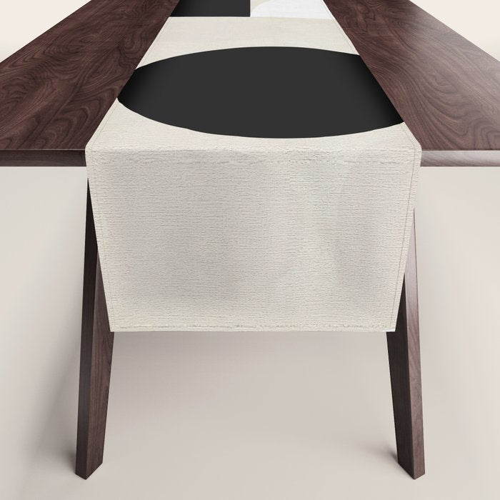 geometry mid modern black white II Table Runner Gallery Image 1