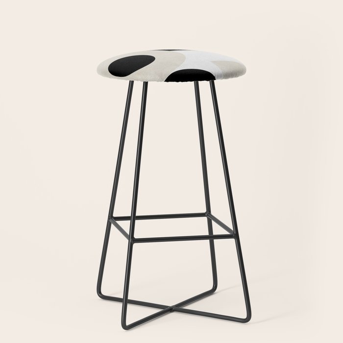 geometry mid modern black white II Stool Gallery Image 1