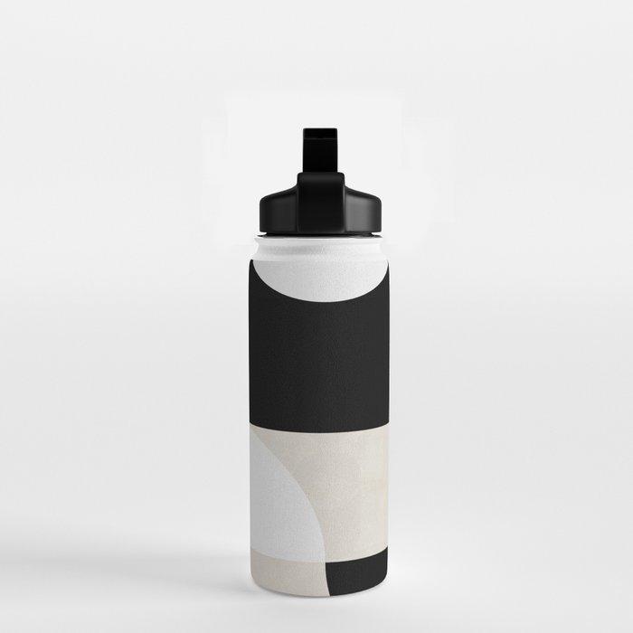 geometry mid modern black white II Water Bottle Gallery Image 2