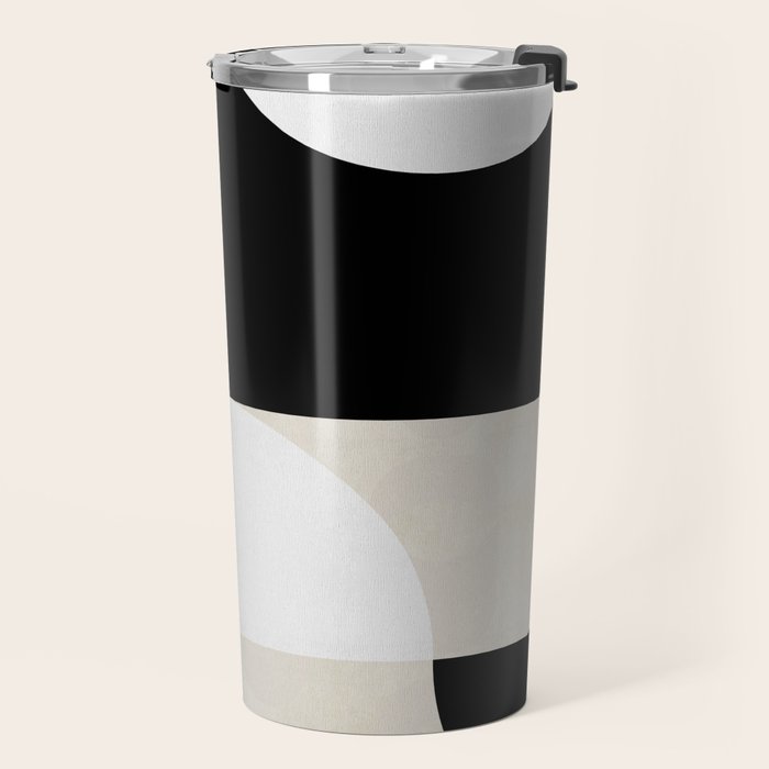 geometry mid modern black white II Travel Mug Gallery Image 2