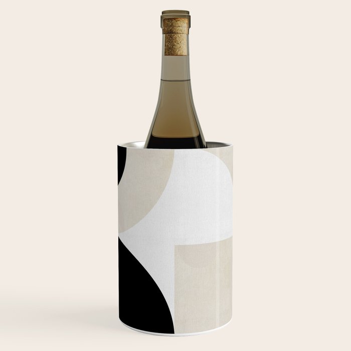 geometry mid modern black white II Wine Chiller Gallery Image 1