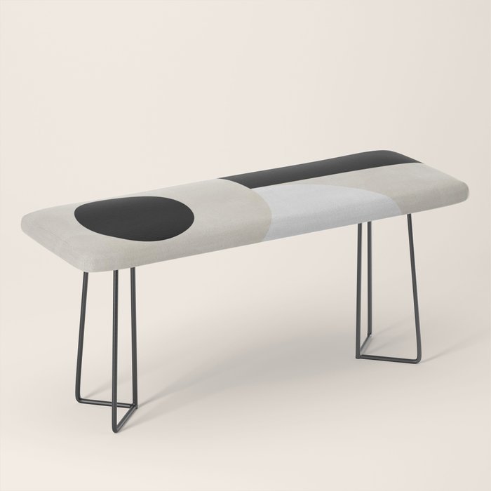 geometry mid modern black white II Bench Gallery Image 1