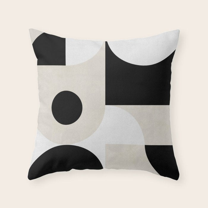 geometry mid modern black white II Throw Pillow Gallery Image 6