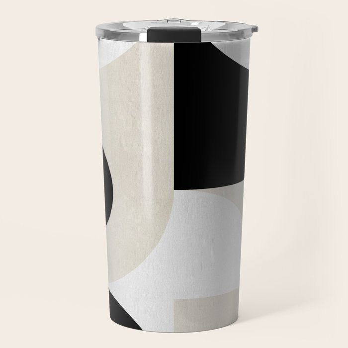 geometry mid modern black white II Travel Mug Gallery Image 1
