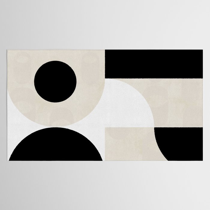 geometry mid modern black white II Tablecloth Gallery Image 2
