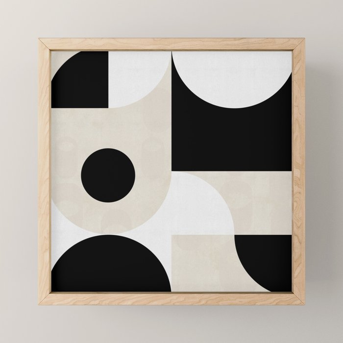 geometry mid modern black white II Mini Art Print Gallery Image 1