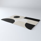 geometry mid modern black white II Rug Gallery Image 3