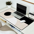 geometry mid modern black white II Desk Mat Gallery Image 2