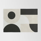 geometry mid modern black white II Rug Gallery Image 2