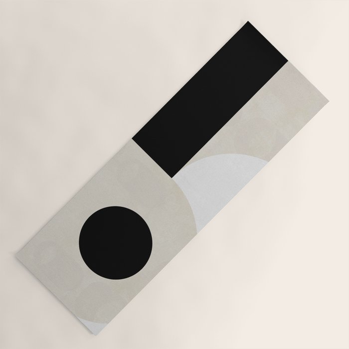 geometry mid modern black white II Yoga Mat Gallery Image 1