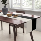 geometry mid modern black white II Table Runner Gallery Image 2