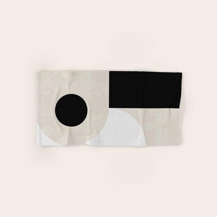 geometry mid modern black white II Bath Towel Gallery Image 1