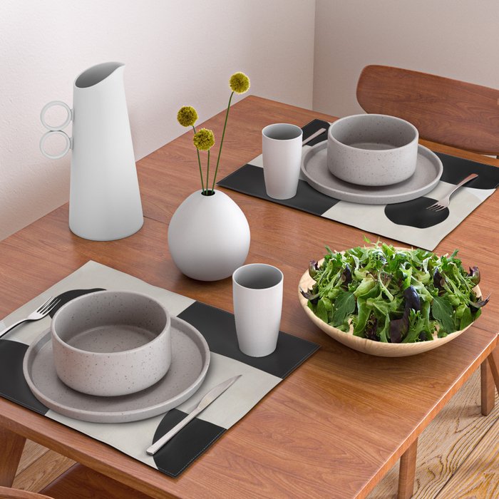 geometry mid modern black white II Placemat Gallery Image 2
